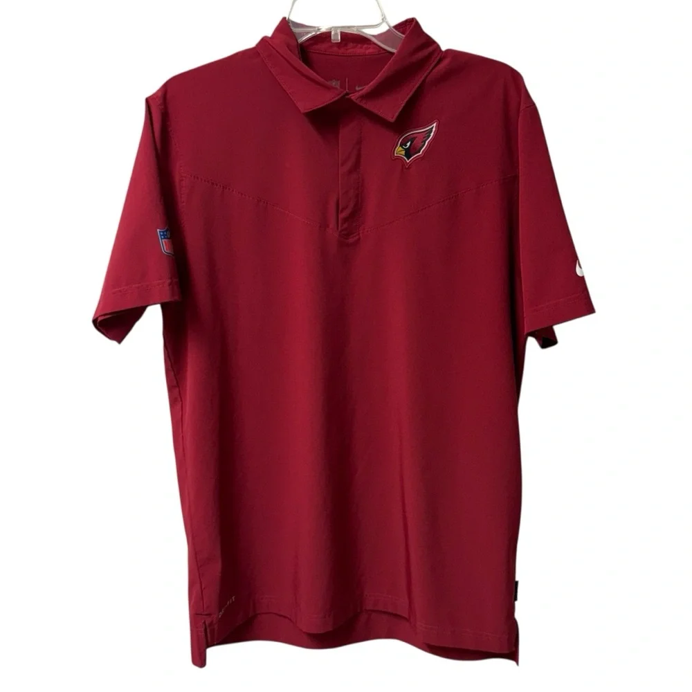 Arizona Cardinals Nike On Field Dri Fit Collared Polo Medium Red Lightweight EUC